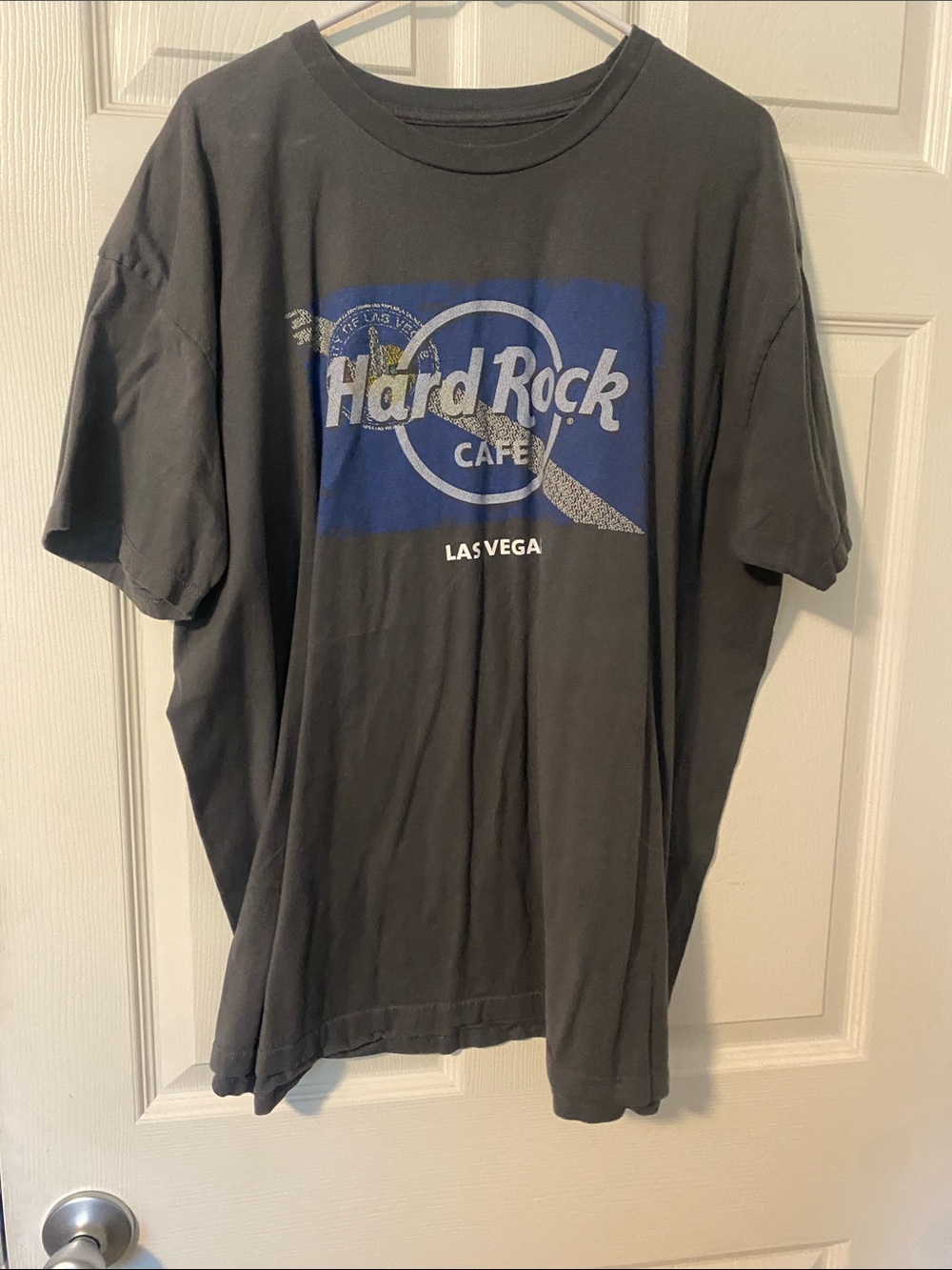 Hard Rock Cafe Black Tee with Blue & White Logo